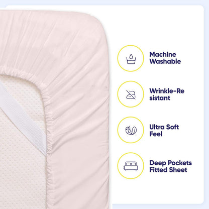 Soft Brushed Microfiber 7-piece Split King Sheet Set - 4 Pillowcases