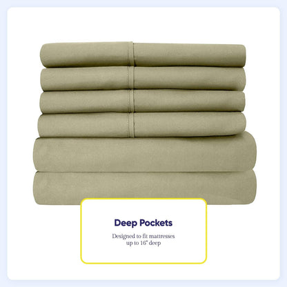 Soft Brushed Microfiber 7-piece Split King Sheet Set - 4 Pillowcases