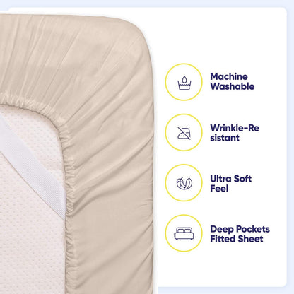 Soft Brushed Microfiber 7-piece Split King Sheet Set - 4 Pillowcases
