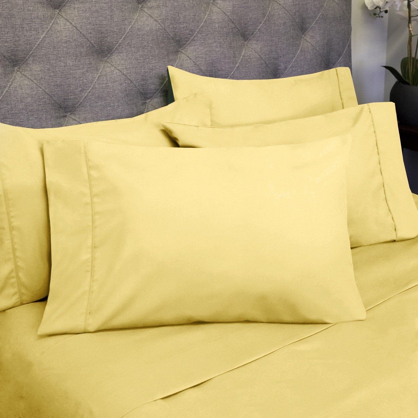 Soft Brushed Microfiber 7-piece Split King Sheet Set - 4 Pillowcases