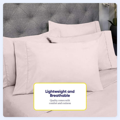 Soft Brushed Microfiber 7-piece Split King Sheet Set - 4 Pillowcases