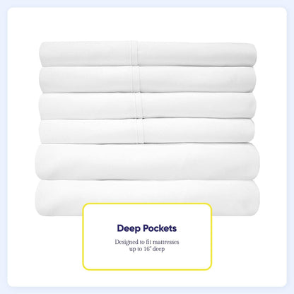 Soft Brushed Microfiber 7-piece Split King Sheet Set - 4 Pillowcases