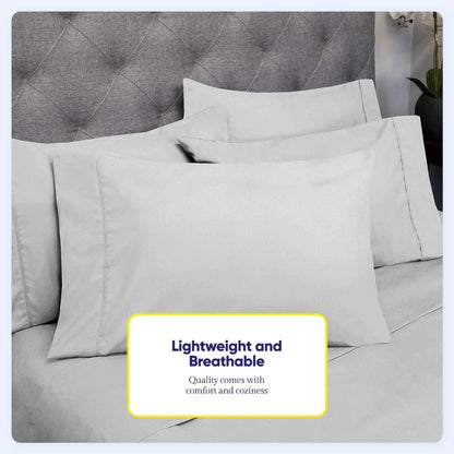Soft Brushed Microfiber 7-piece Split King Sheet Set - 4 Pillowcases