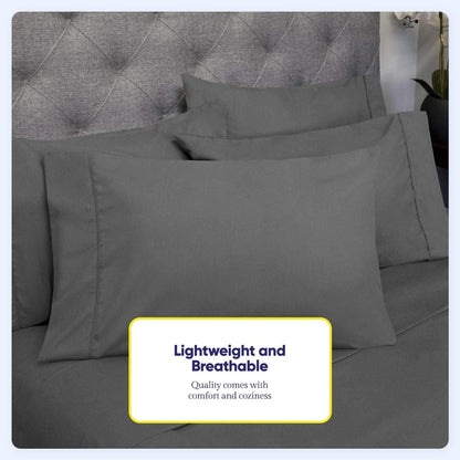 Soft Brushed Microfiber 7-piece Split King Sheet Set - 4 Pillowcases