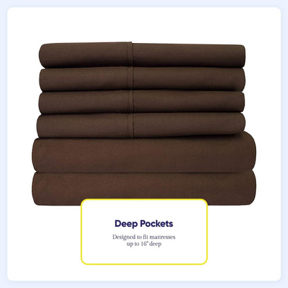 Soft Brushed Microfiber 7-piece Split King Sheet Set - 4 Pillowcases