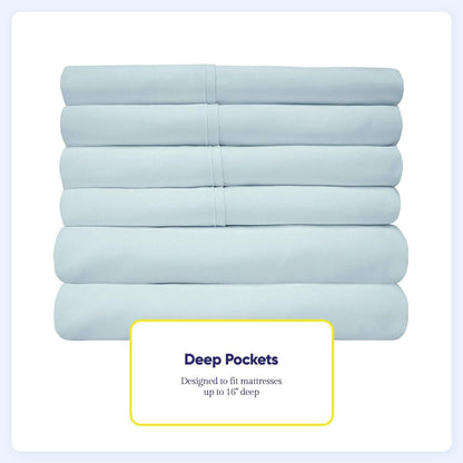 Soft Brushed Microfiber 7-piece Split King Sheet Set - 4 Pillowcases