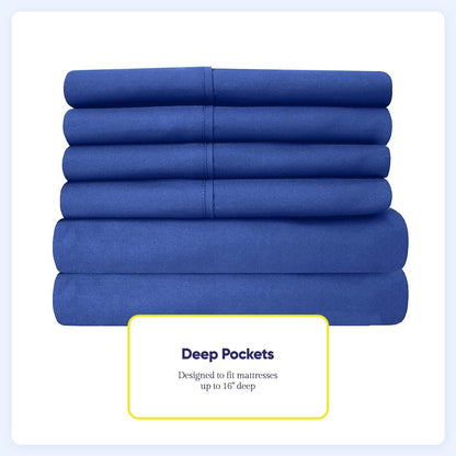Soft Brushed Microfiber 7-piece Split King Sheet Set - 4 Pillowcases