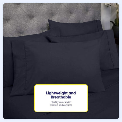Soft Brushed Microfiber 7-piece Split King Sheet Set - 4 Pillowcases