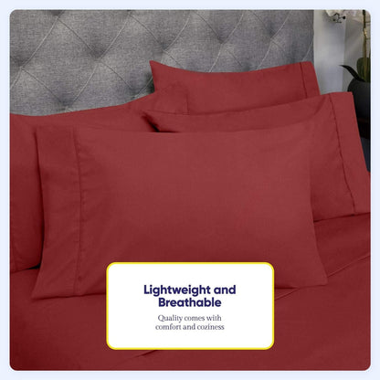 Soft Brushed Microfiber 7-piece Split King Sheet Set - 4 Pillowcases