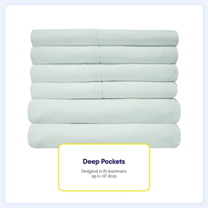 Soft Brushed Microfiber 7-piece Split King Sheet Set - 4 Pillowcases