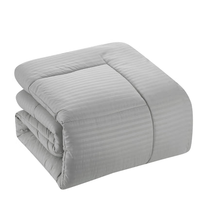 Soft Dobby 8-piece Striped Down Alternative Bed-in-a-Bag Set w/ Sheets