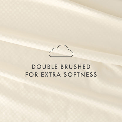Soft Essentials Double Brushed Embossed Checkered 4PC Deep Pocket Bed Sheet Set