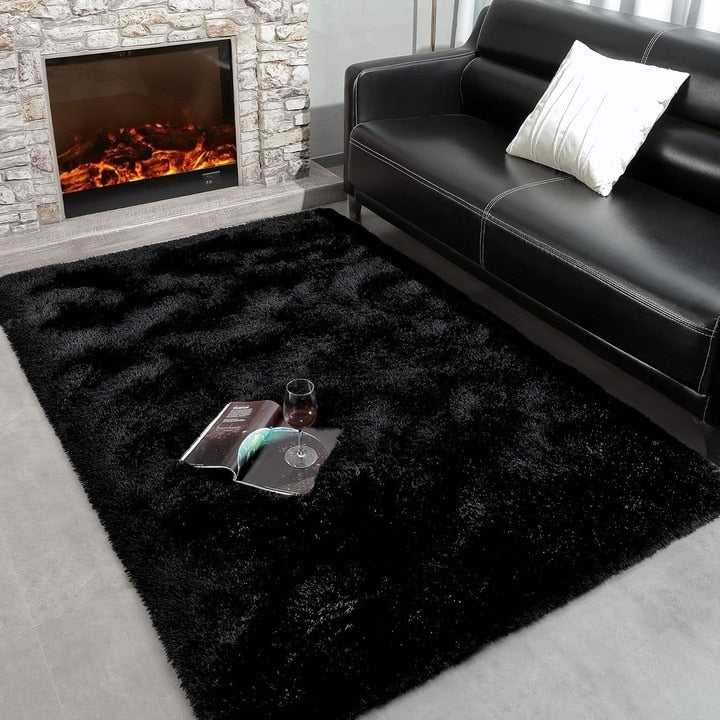 Soft Indoor Area Rug Modern Fluffy Home Carpet - 4' x 5.3'
