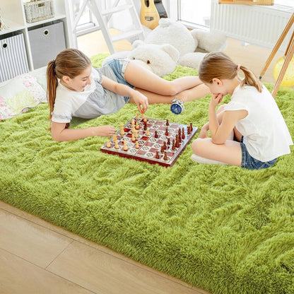 Soft Indoor Area Rug Modern Fluffy Home Carpet - 4' x 5.3'