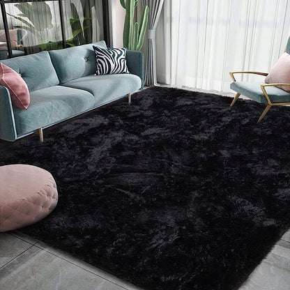 Soft Indoor Area Rug Modern Fluffy Home Carpet - 4' x 5.3'
