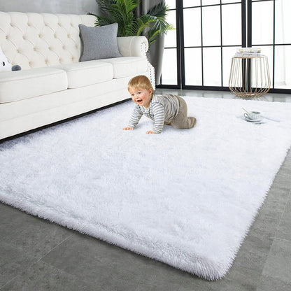 Soft Indoor Area Rug Modern Fluffy Home Carpet - 4' x 5.3'