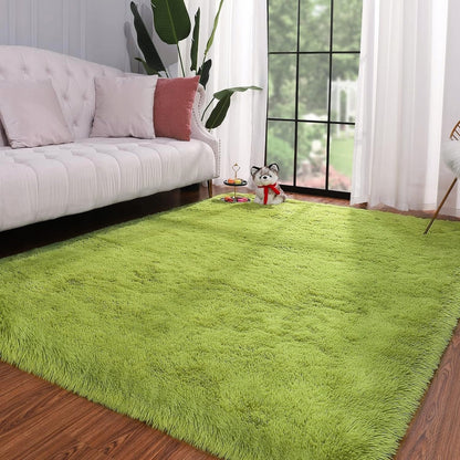Soft Indoor Area Rug Modern Fluffy Home Carpet - 4' x 5.3'