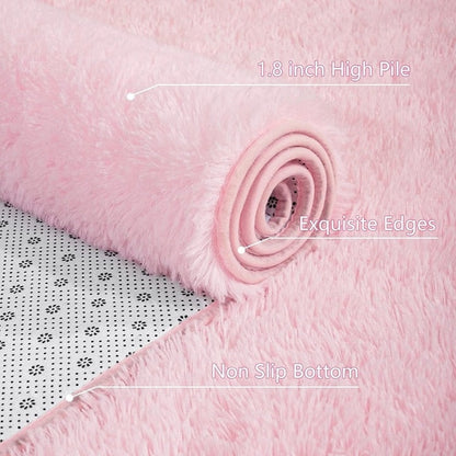 Soft Indoor Area Rug Modern Fluffy Home Carpet - 4' x 5.3'