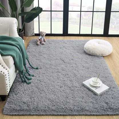 Soft Indoor Area Rug Modern Fluffy Home Carpet - 4' x 5.3'