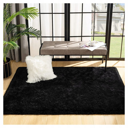 Soft Indoor Area Rug Modern Fluffy Home Carpet - 4' x 5.3'
