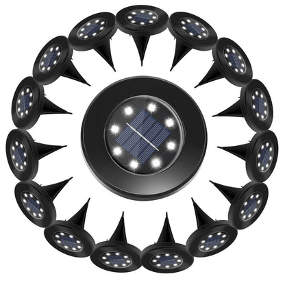 Solar Ground Lights Outdoor Waterproof Disc Lights for Deck,Garden,Pathway