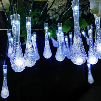 Solar Light String 21.4 Feet 30 LED Water Drops Solar