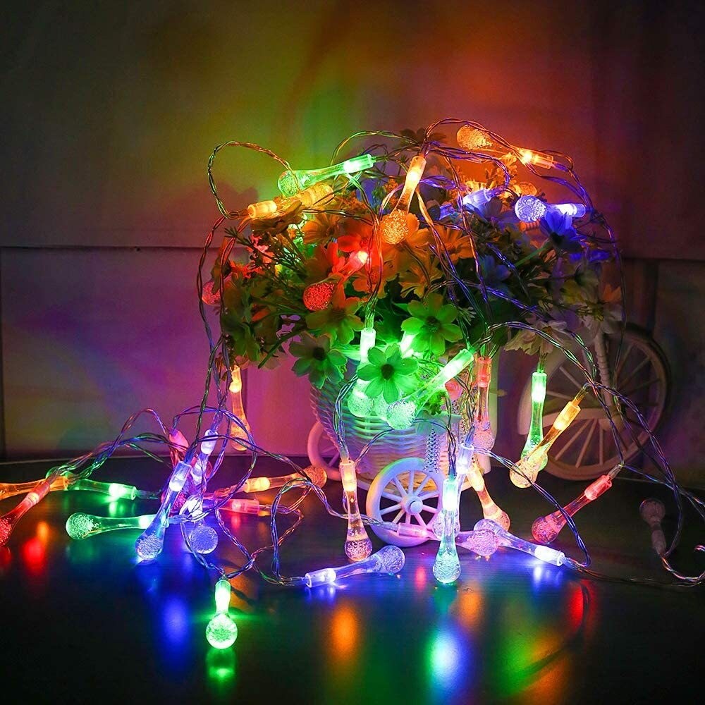 Solar Light String 21.4 Feet 30 LED Water Drops Solar