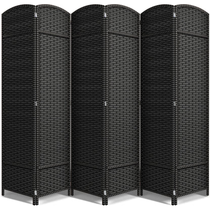 Sorbus 6 Panel Room Divider Tall Privacy Partition Screen Extra Wide Double Hinged Mesh Hand-Woven Folding Wall Divider - 6ft
