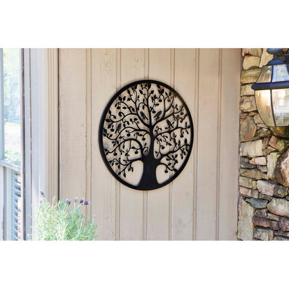 Southern Patio Tree of Life Black Metal Outdoor Wall Art
