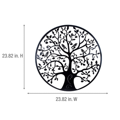 Southern Patio Tree of Life Black Metal Outdoor Wall Art