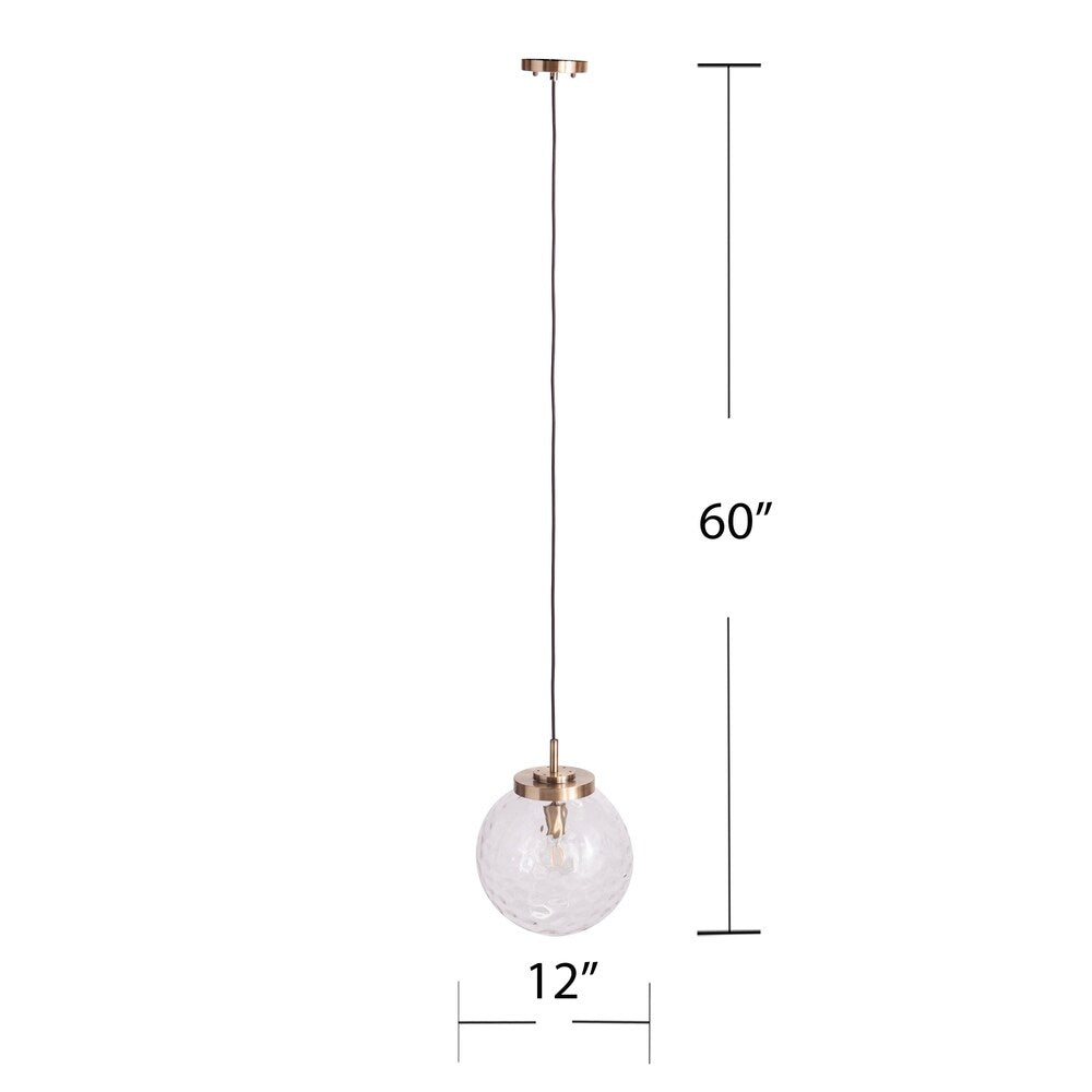 SEI Furniture Padgett Contemporary Brass Glass Pendant Light