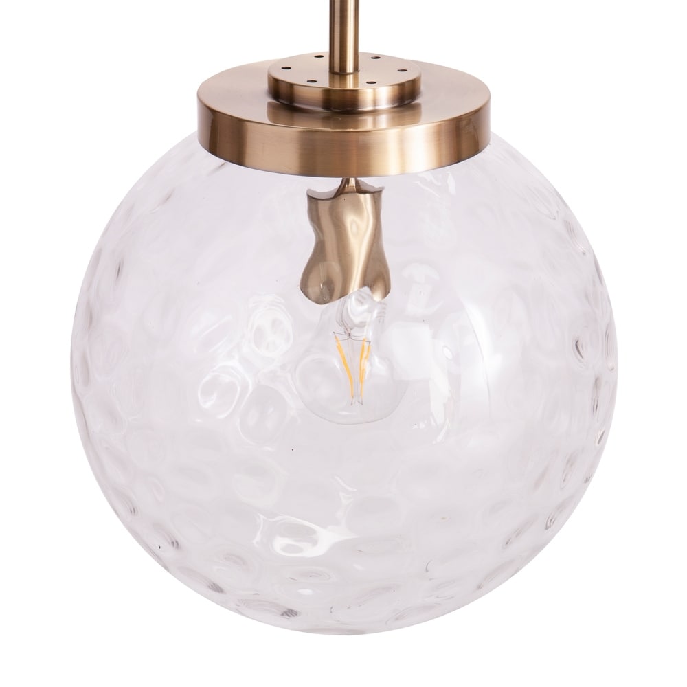 SEI Furniture Padgett Contemporary Brass Glass Pendant Light