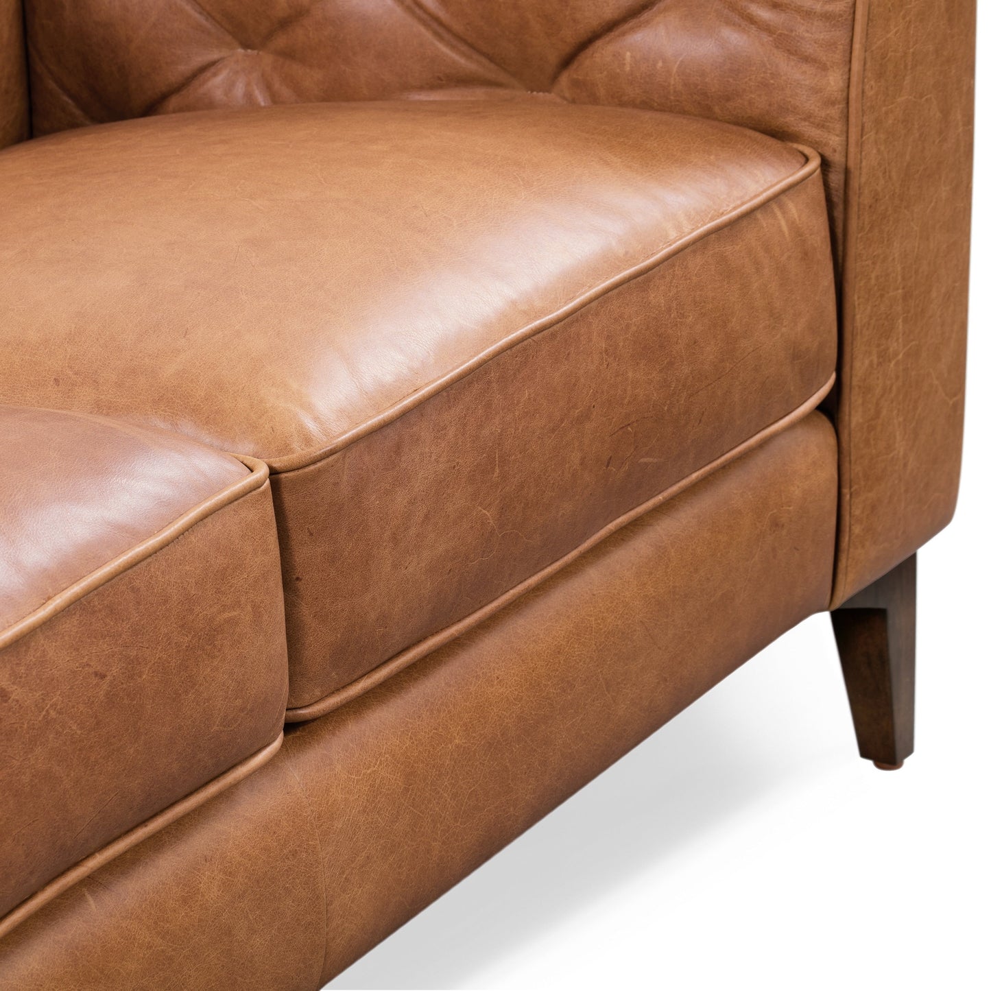 Canapé Poly &amp; Bark Essex 89 - Cuir italien véritable pleine fleur
