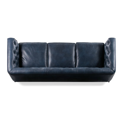 Canapé Poly &amp; Bark Essex 89 - Cuir italien véritable pleine fleur