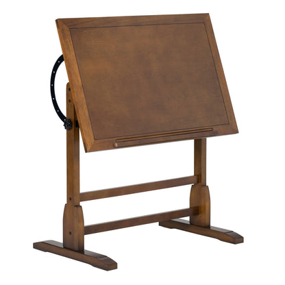 Studio Designs 36-inch Vintage Wood Drafting Table with Angle Adjustable Top for Drawing