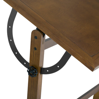 Studio Designs 36-inch Vintage Wood Drafting Table with Angle Adjustable Top for Drawing