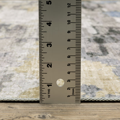 Vista Home Marissa Washable Abstract Grey/ Blue Indoor Area Rug