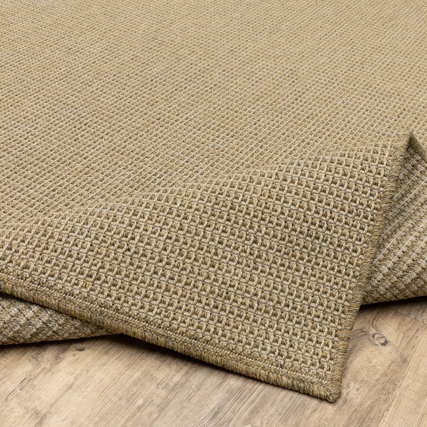 Style Haven Veranda Light Brown Solid Textured Indoor-Outdoor Area Rug