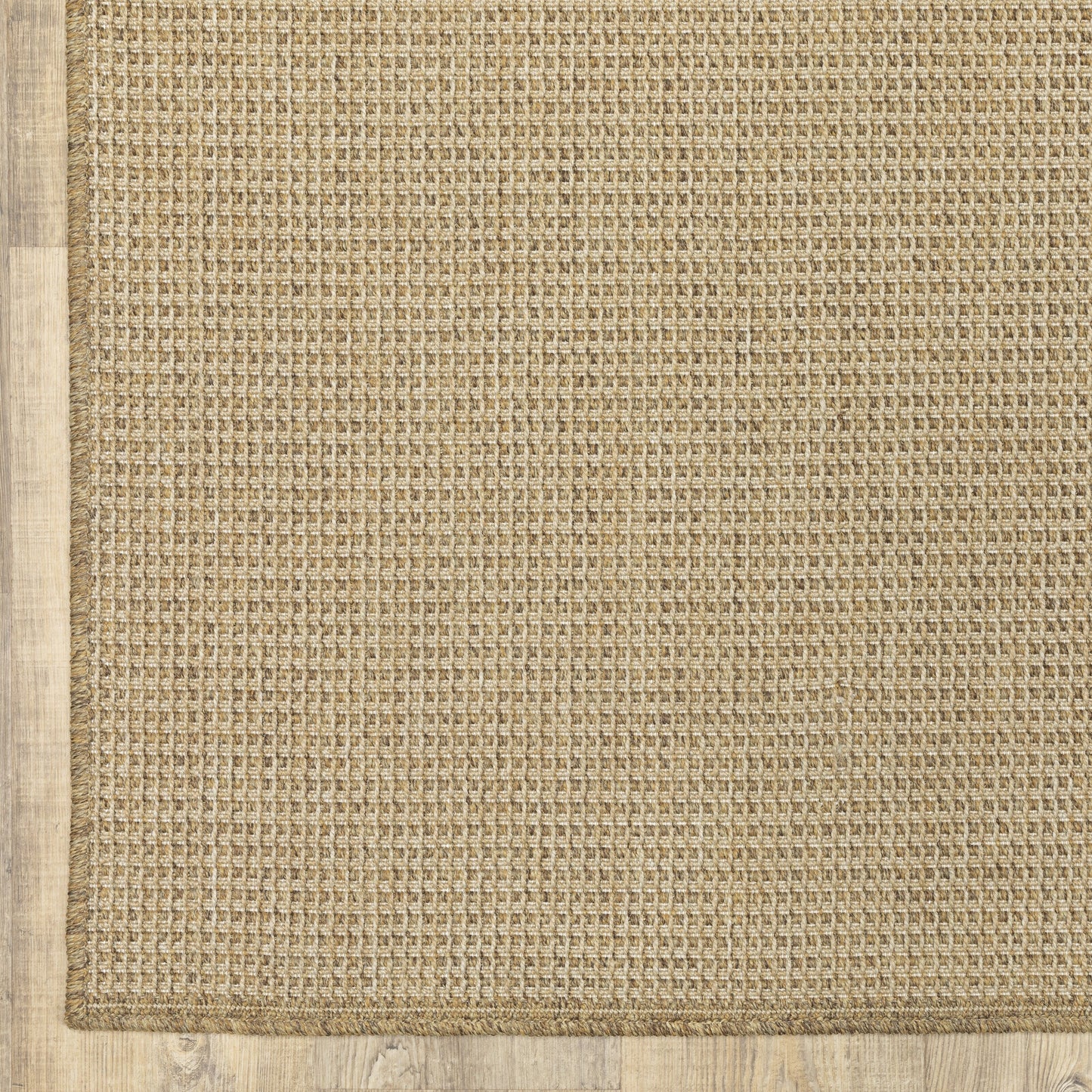 Style Haven Veranda Light Brown Solid Textured Indoor-Outdoor Area Rug