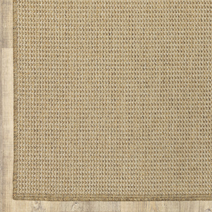 Style Haven Veranda Light Brown Solid Textured Indoor-Outdoor Area Rug