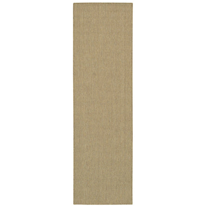 Style Haven Veranda Light Brown Solid Textured Indoor-Outdoor Area Rug
