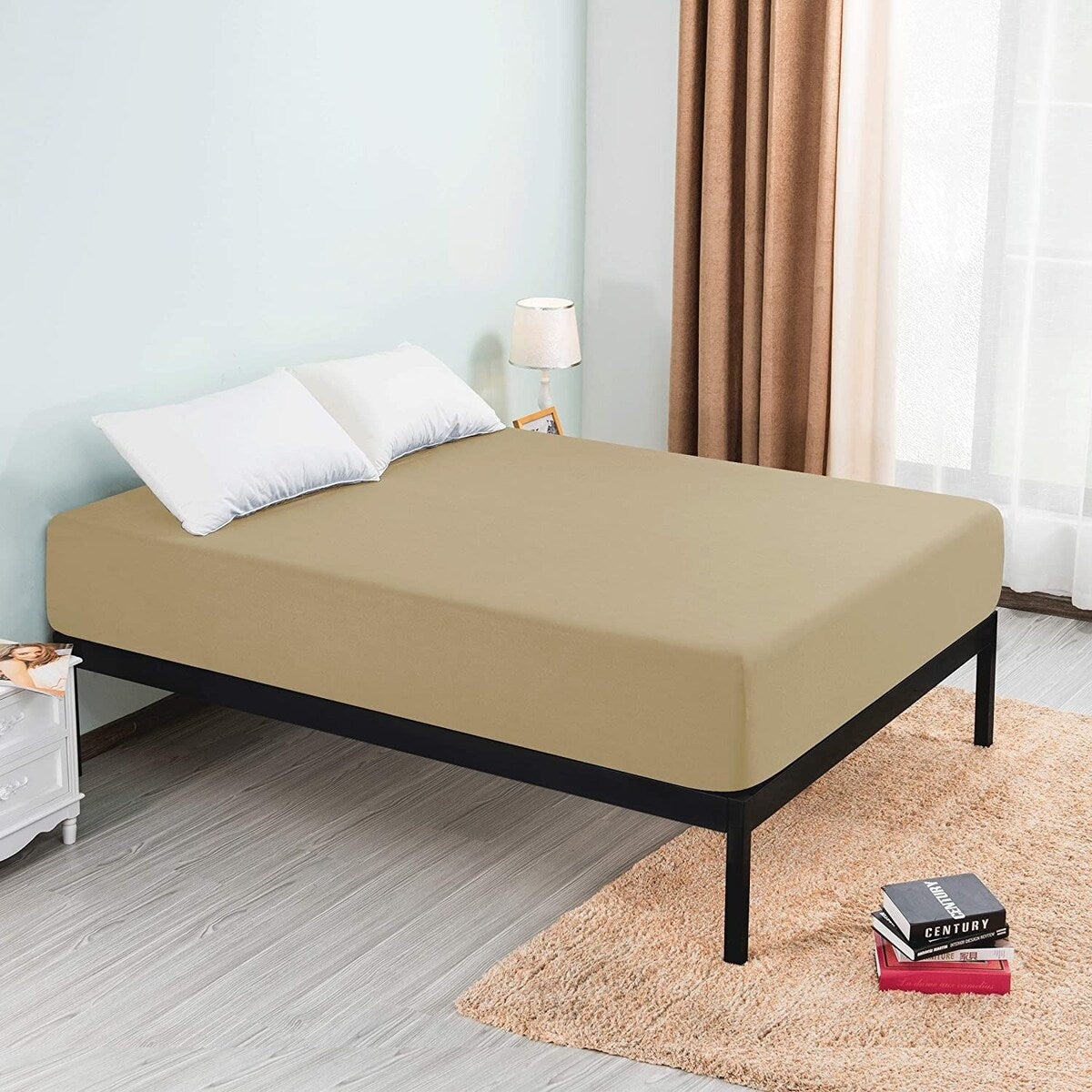 Subrtex Premium Microfiber 15-inch Deep Pocket Fitted Sheet