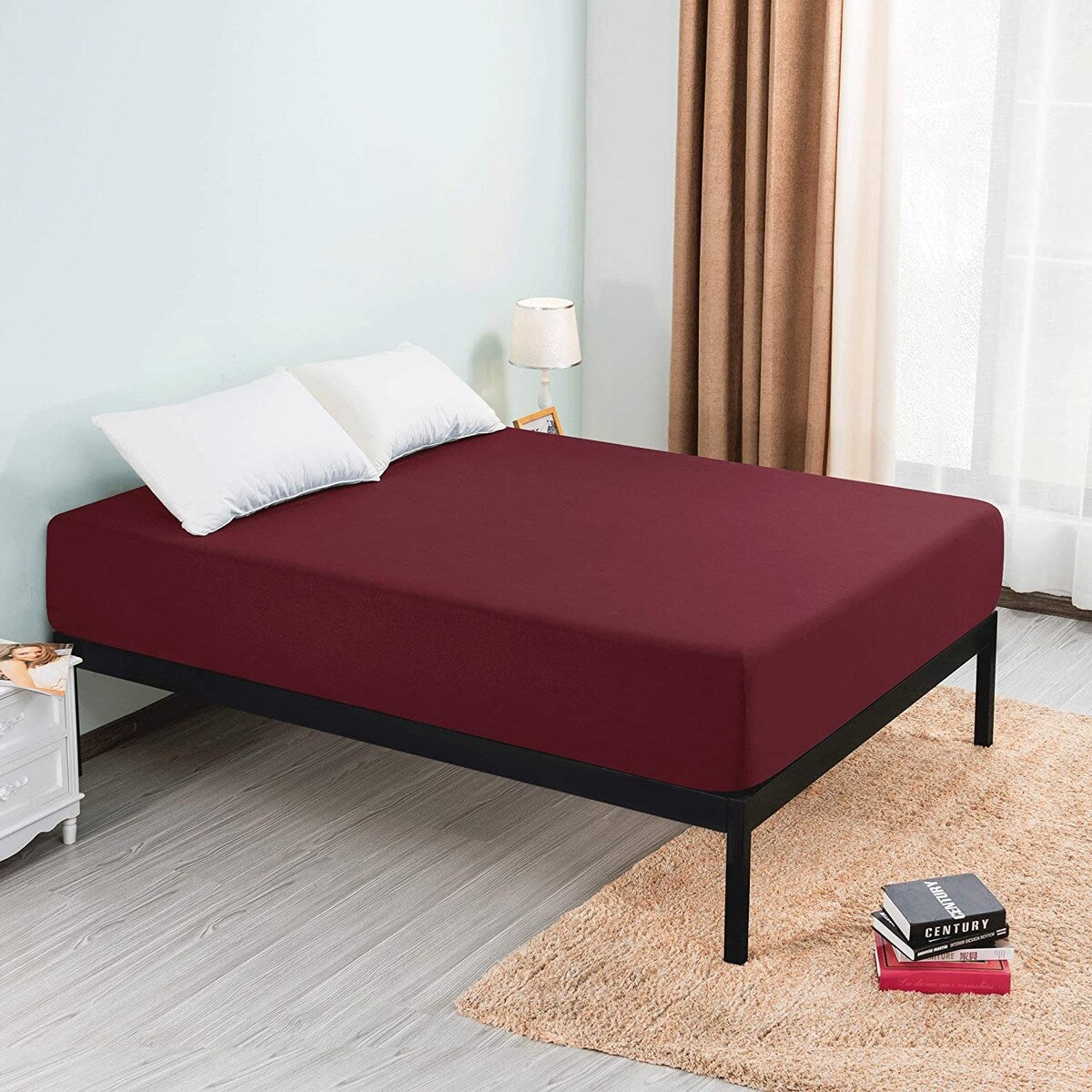 Subrtex Premium Microfiber 15-inch Deep Pocket Fitted Sheet
