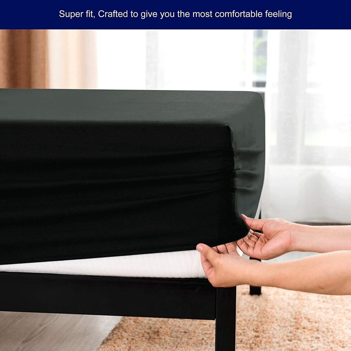 Subrtex Premium Microfiber 15-inch Deep Pocket Fitted Sheet