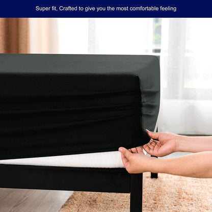 Subrtex Premium Microfiber 15-inch Deep Pocket Fitted Sheet