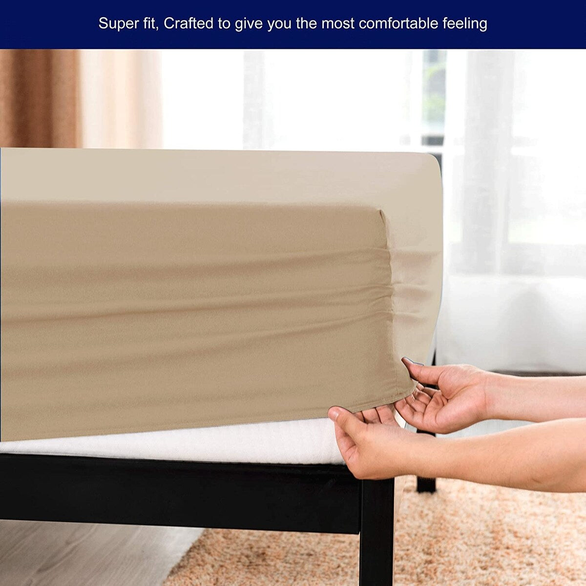 Subrtex Premium Microfiber 15-inch Deep Pocket Fitted Sheet