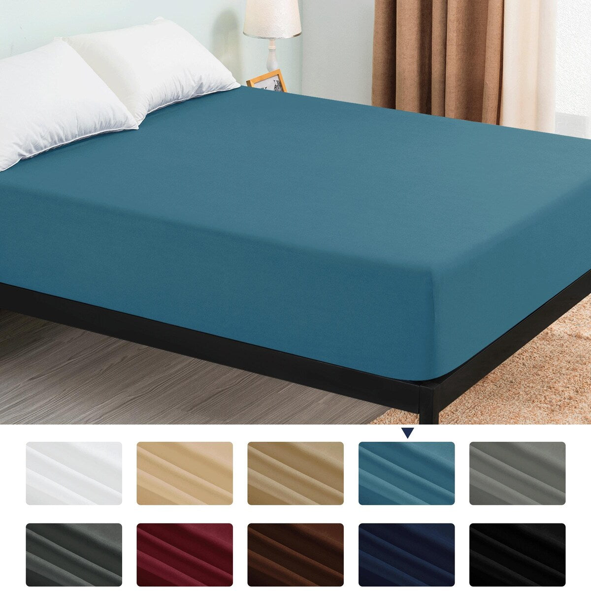 Subrtex Premium Microfiber 15-inch Deep Pocket Fitted Sheet