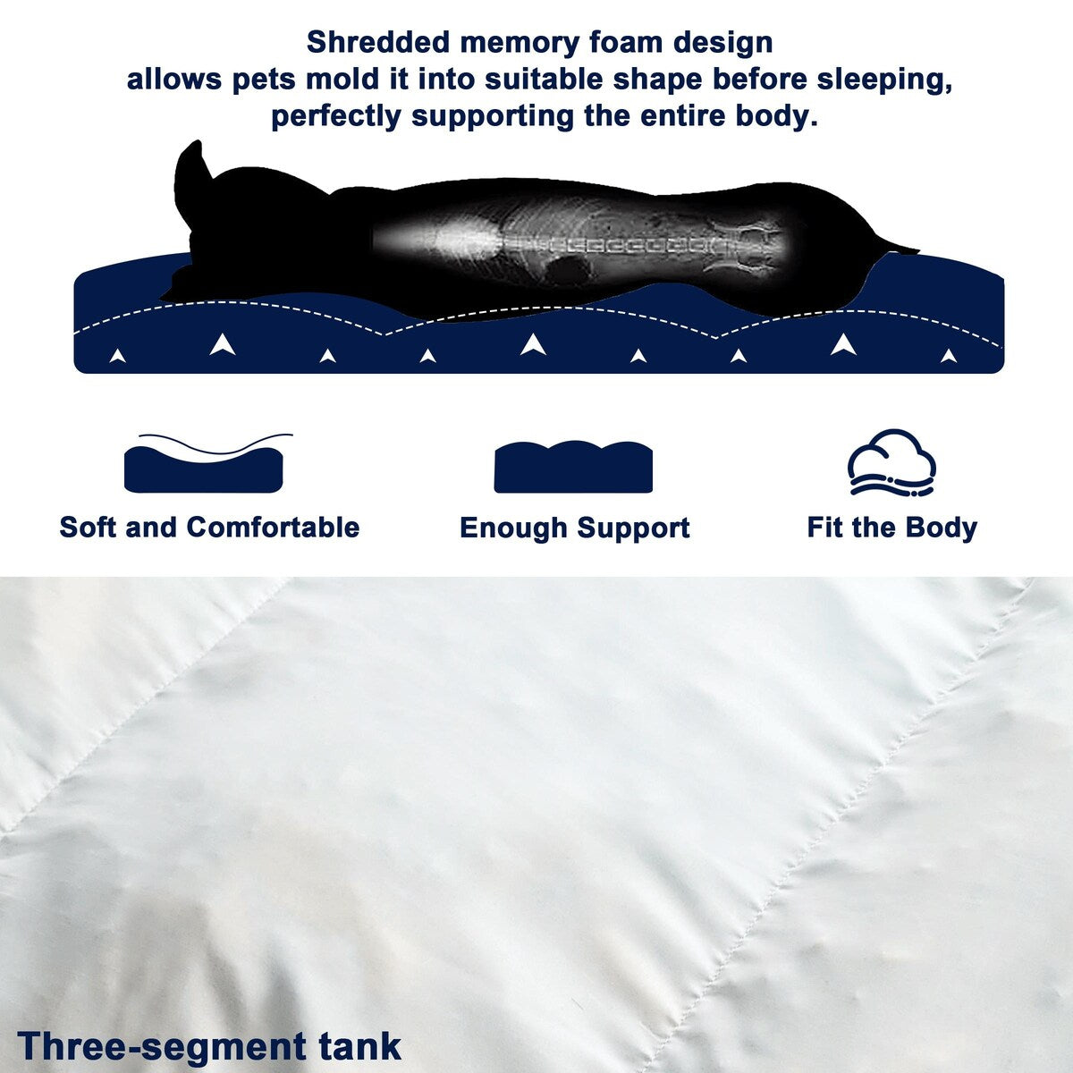 Subrtex Ultra Plush Memory Foam Dog Bed Pet Pillow with Removable Washable Cover