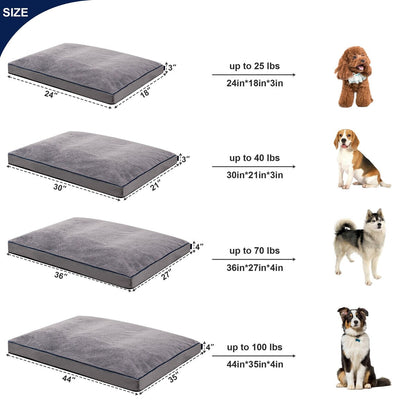 Subrtex Ultra Plush Memory Foam Dog Bed Pet Pillow with Removable Washable Cover