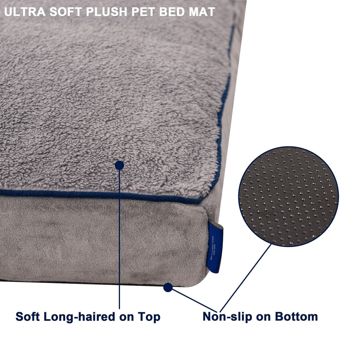Subrtex Ultra Plush Memory Foam Dog Bed Pet Pillow with Removable Washable Cover
